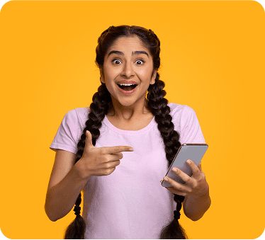 Step 1: Download myGold App a girl downloading mygold app