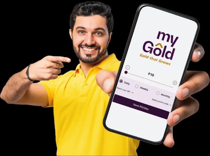 myGold Gold Savings Plan myGold Gold SIP app — start a digital gold savings plan from as low as ₹10 per day
